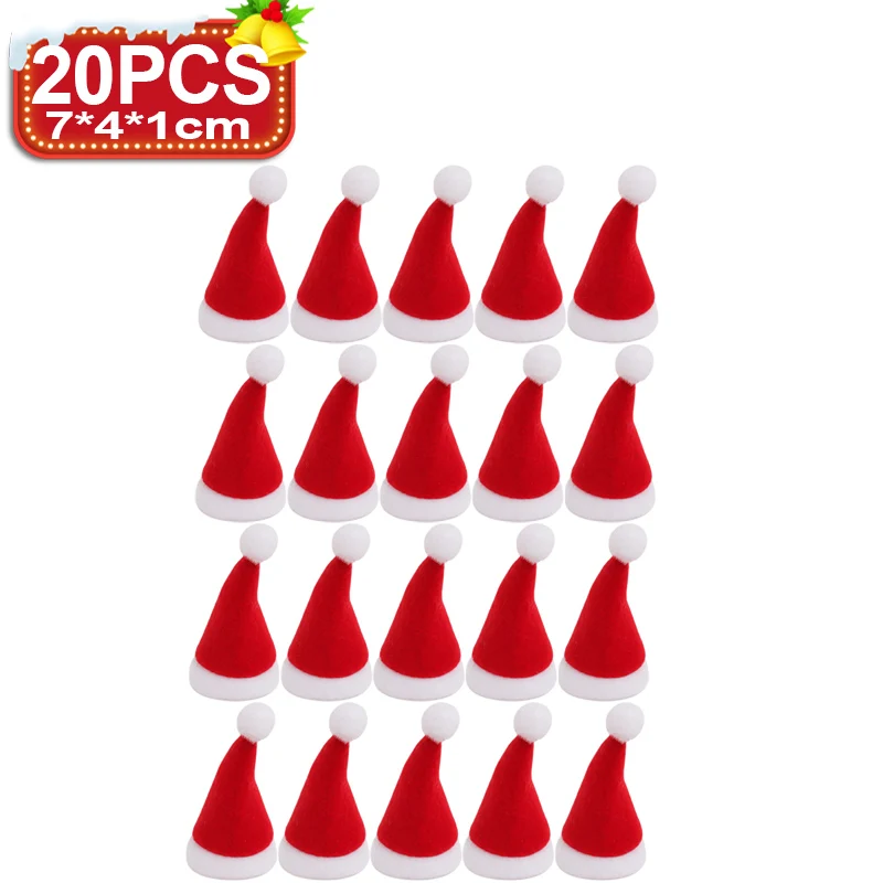 

Мини-шапки Санта Клауса из бархата, набор из 5-100 штук