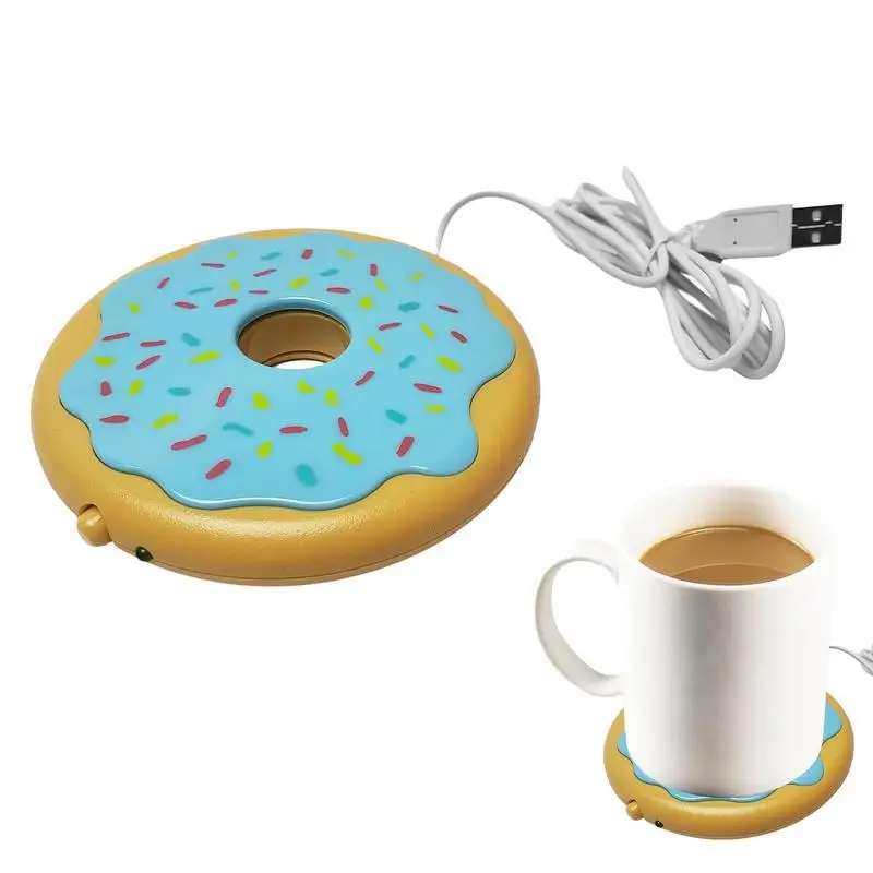 

USB Warmer Cup Pad Doughnut Coffee Mug Warmer Cup Warmer For Home Office Desk Use Electric Beverage Warmer Temperature Plate