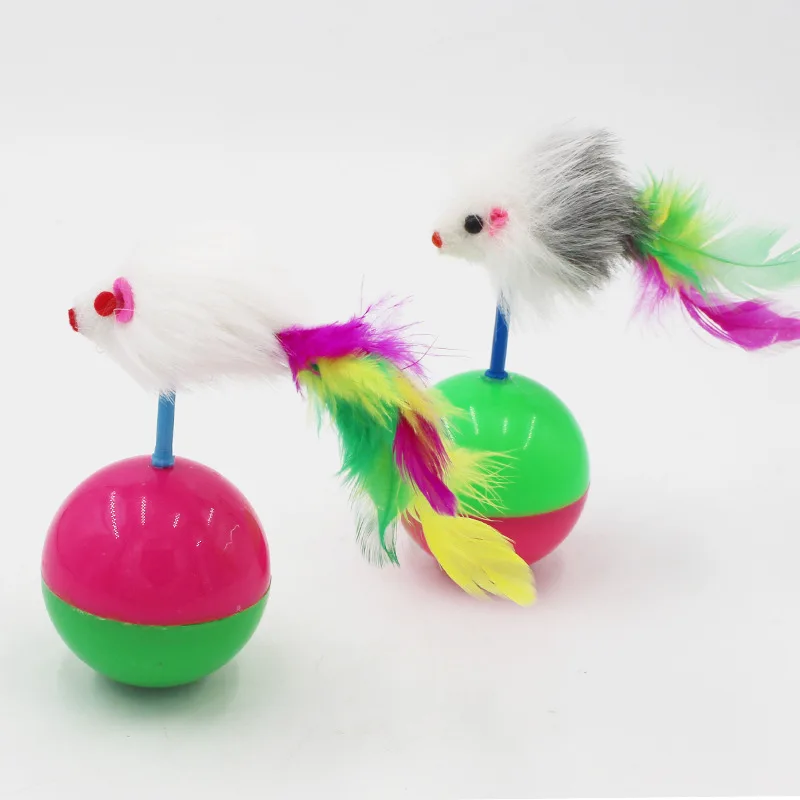 

Pet Toys Tumbler Mouse Swing Cat Toy Plush Mouse Tickle Cat Stick Durable Indoor Cat Relief Toy