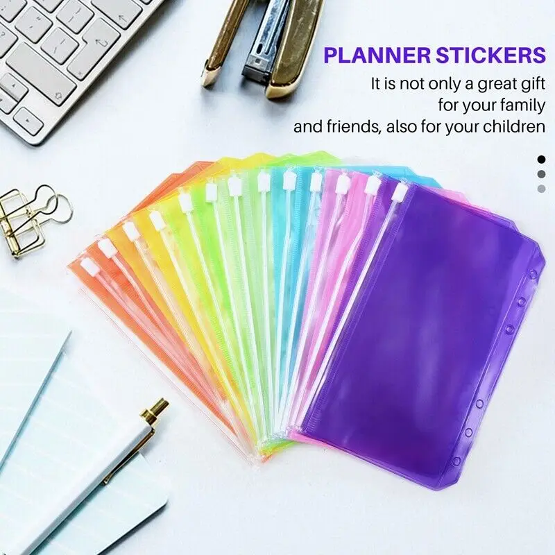 A5/A6 карман для переплета с 6 отверстиями папка на молнии водонепроницаемая ПВХ