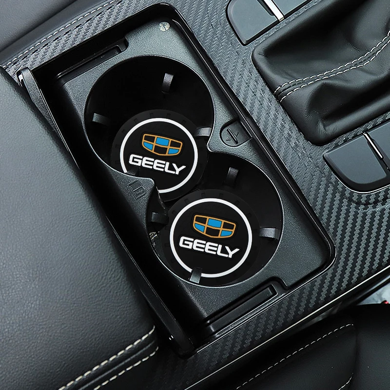 

2pc Car Cup Holder Coaster Non slip Pad Mat Interior Decoration For Geely Atlas Coolray Mk Cross Boyue NL3 X6 EX7 Emgrand X7