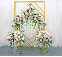 flone diamond wedding arch backdrop props wrought iron geometric square frame party stage screen creative background stand