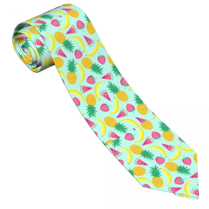 

Banana Pineapple Tie Funky Fruit Print For Man Design Neck Ties Gift Blouse Wedding Polyester Silk