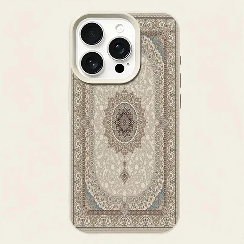 Фото Простой чехол для телефона с узором в виде ковра, подходит для iPhone 17, 16, 15, 14, 13, 12, 11 Pro/Max/Plus, противоударный и защищающий от падений. №4
