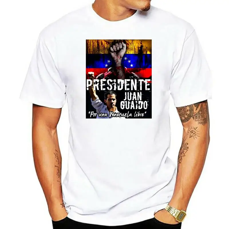 

2022 Fashion President Juan Guaido For A Free Venezuela Black T-Shirt Tees
