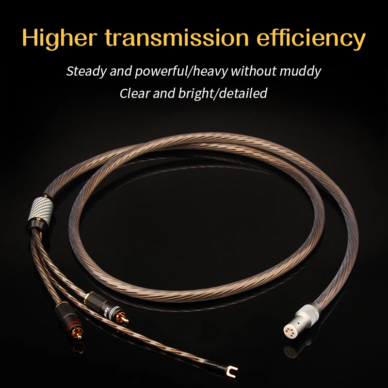 Грампластинка LP Vinyl Record Five-core Female Plug To 2RCA Tonearm Line HiFi Audio Signal Cable Phonograph Dedicated