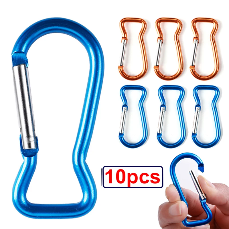 

10pcs Mini Carabiner Fish Shape Keychain Clip Random Color Buckle Spring Carabiner Snap Hook Clip Keychains Outdoor Camping Tool