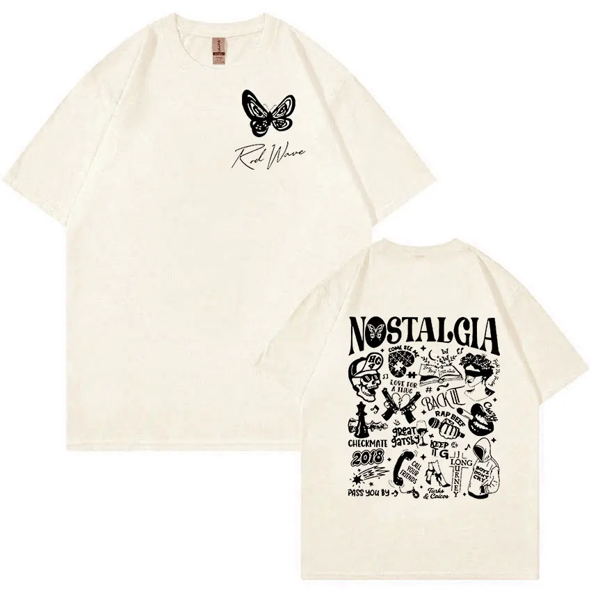 Rapper Rod Wave Nostalgia Album Print T Shirt Men Women Hip Hop O-Neck Fashion T-shirts 100% Cotton Oversized T-shirt Streetwear
