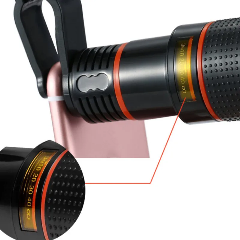 Фотоаппарат телескопический объектив с зажимом для iPhone/телефона DSLR