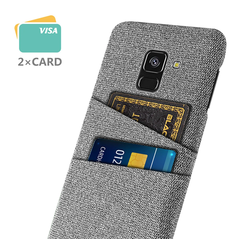 

For Samsung Galaxy A8 2018 Case A530F Luxury Fabric Dual Card Phone Cover For Samsung Galaxy A8 Plus 2018 A730F Coque Funda