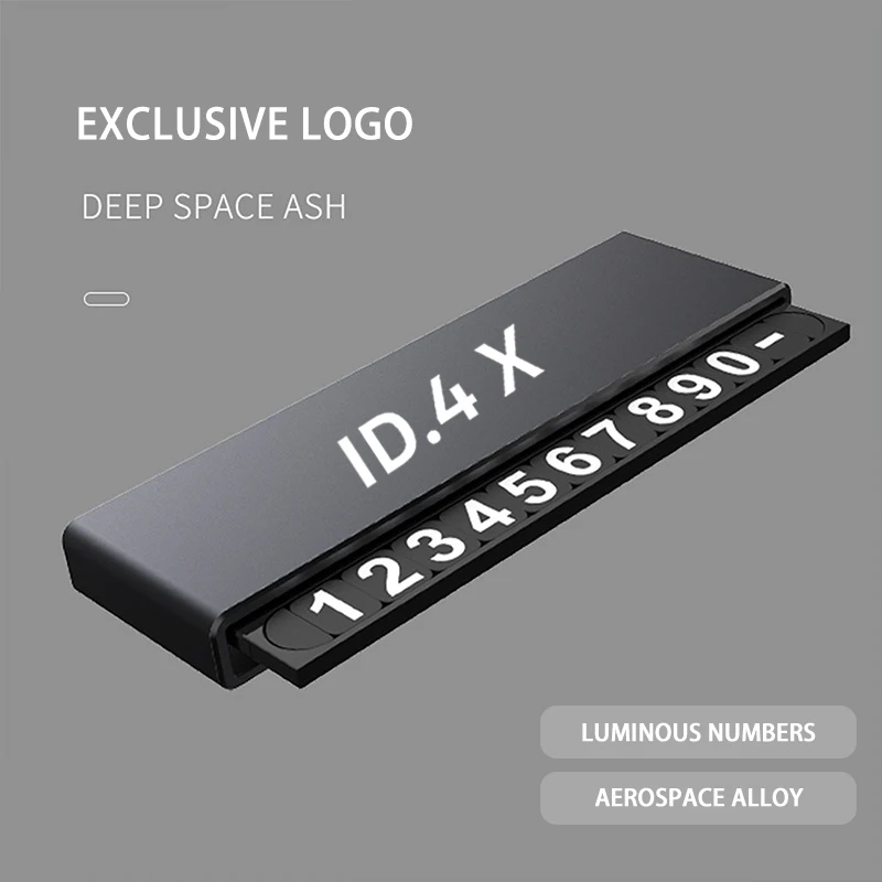 Автомобильная металлическая табличка с номером для временной парковки VW ID4 Crozz ID4X