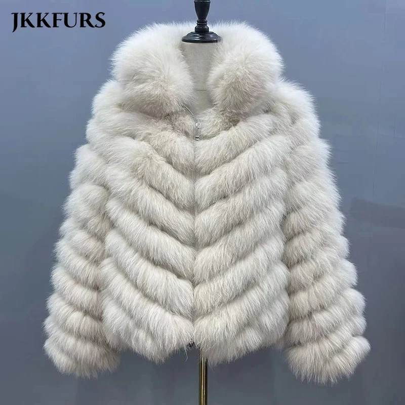 Casaco De Pele Winter Thick Warm Fur Jacket for Women Real Cardigan Fluffy Reversible Jacket Long-Sleeve Bubble Jackets S4829