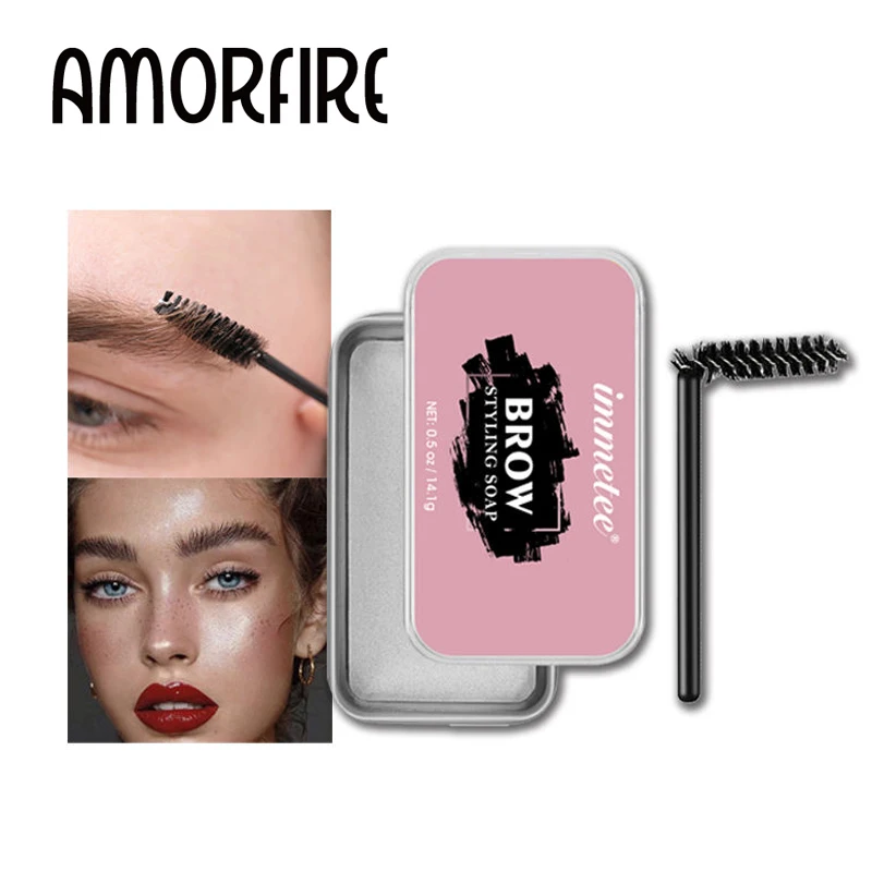 

Eyebrow Styling Soap Natural Transparent Pomade Brows Gel Organic Eyebrow Gel Long Lasting Waterproof Brow Soap With Brush