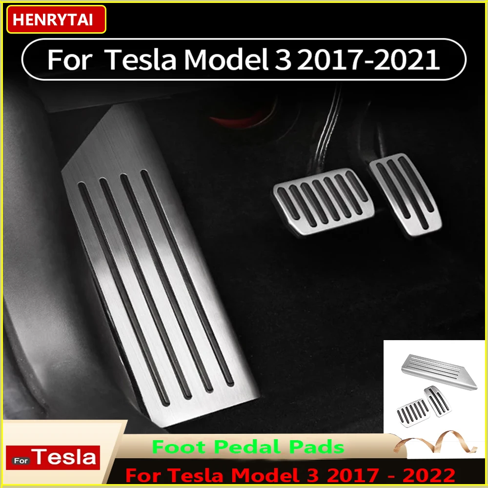 

For Tesla Model 3 Y Car Foot Pedal Pads Non-Slip Performance Foot Pedals Pads 2021 Aluminum Alloy Accelerator Brake Rest Pedal