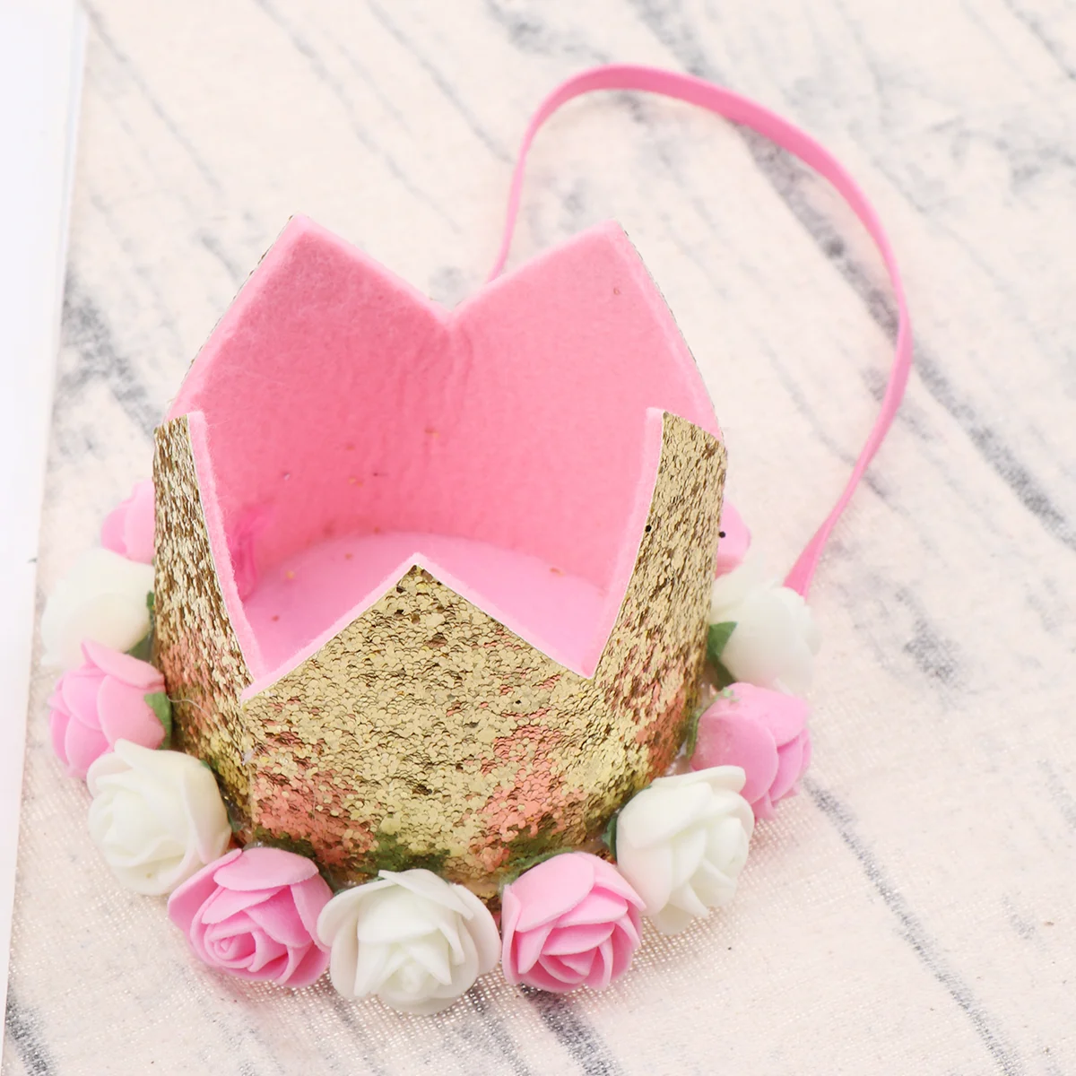 

1pcs Tiara Crown 1st Birthday Crown Rose Flower Crown Birthday Hat Photo Props for ( picture 1 )