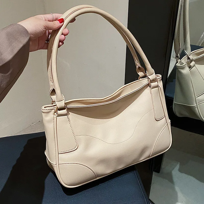 

Новинка 2022, женские модные сумки, большая однотонная сумка через плечо из искусственной кожи, модная роскошная женская сумка-хобо, сумки-тоу...