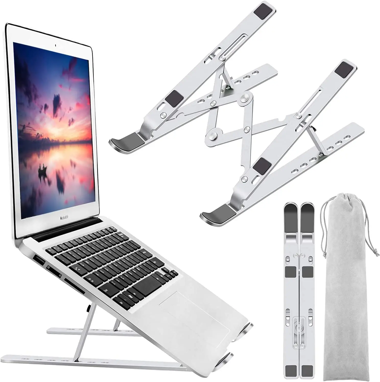 

Notebook stand Laptop stand laptop stand computer stand Riser adjustable aluminum folding laptop stand compatible with MacBook A