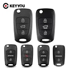 Складной чехол KEYYOU для Hyundai I20, I30, IX35, Accent, для Kia K2, K5, Picanto, Sportage, откидной Чехол с дистанционным управлением, пустой чехол с 3 кнопками
