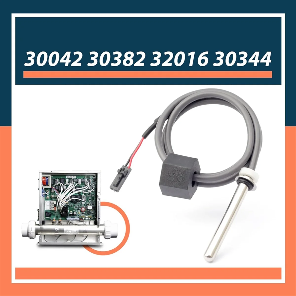 Hot Tub Sensor for Balboa Spa Heater M7 System with 24inch Cable Temp/High Limit Replaces 30042 30382