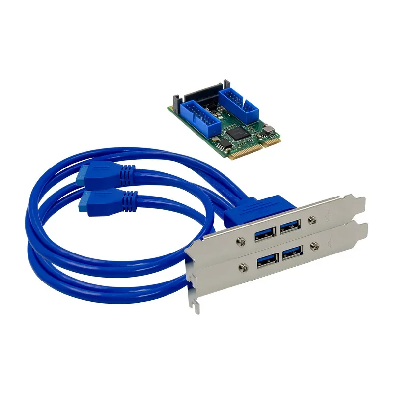 Карта расширения Mini PCIE для двойной 19-контактной USB3.0 NEC 720202 Чип 2 порта 20 контактов 4