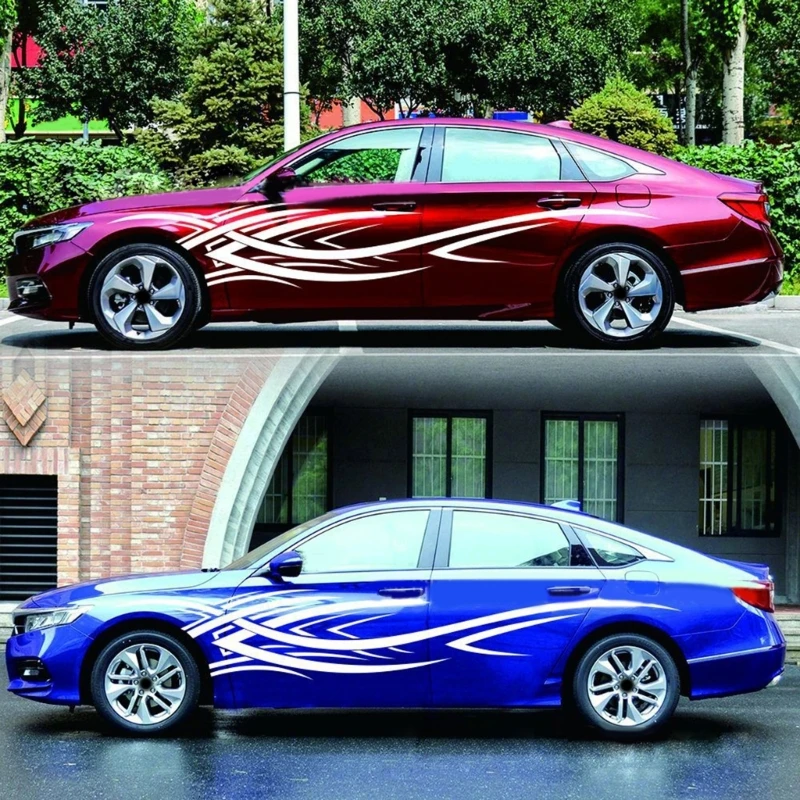 

2 шт., автомобильные наклейки с рисунком пламени