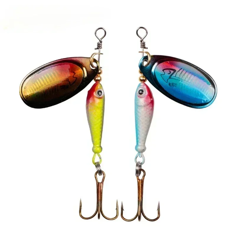 Girando-Metal Spinner Fishing Lures искусственный Жесткий Спиннер окунь щука тройной крючок