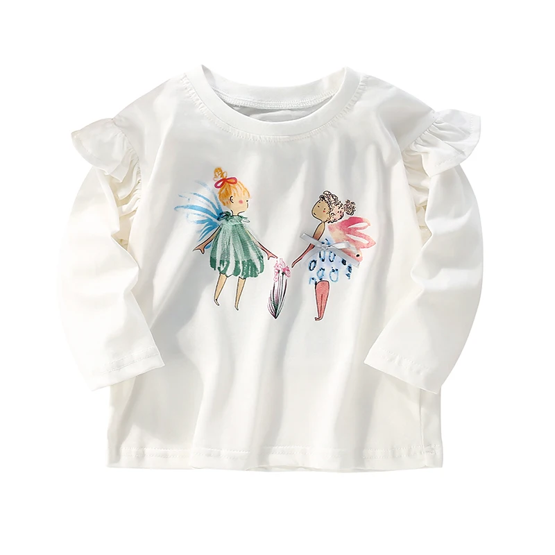 Футболка Little Maven для девочек от 6 лет с мультяшным узором из хлопкового материала