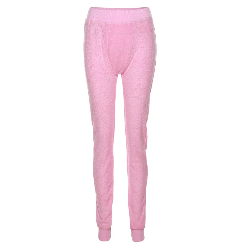 Towel Fabric 2 Piece Sets Women Autumn Winter Tracksuit Solid Long Sleeve Hooded Jacket Coat And Pants Casual Jogger Suits