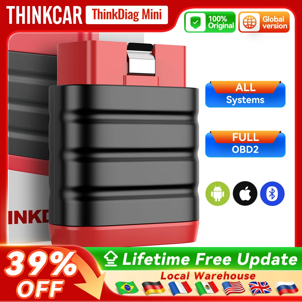 Фото Диагностический сканер THINKCAR THINKDIAG MINI OBD2, инструмент для диагностики автомобилей, считыватель кодов, полная диагностика системы автомобиля, сканер OBD 2. №2