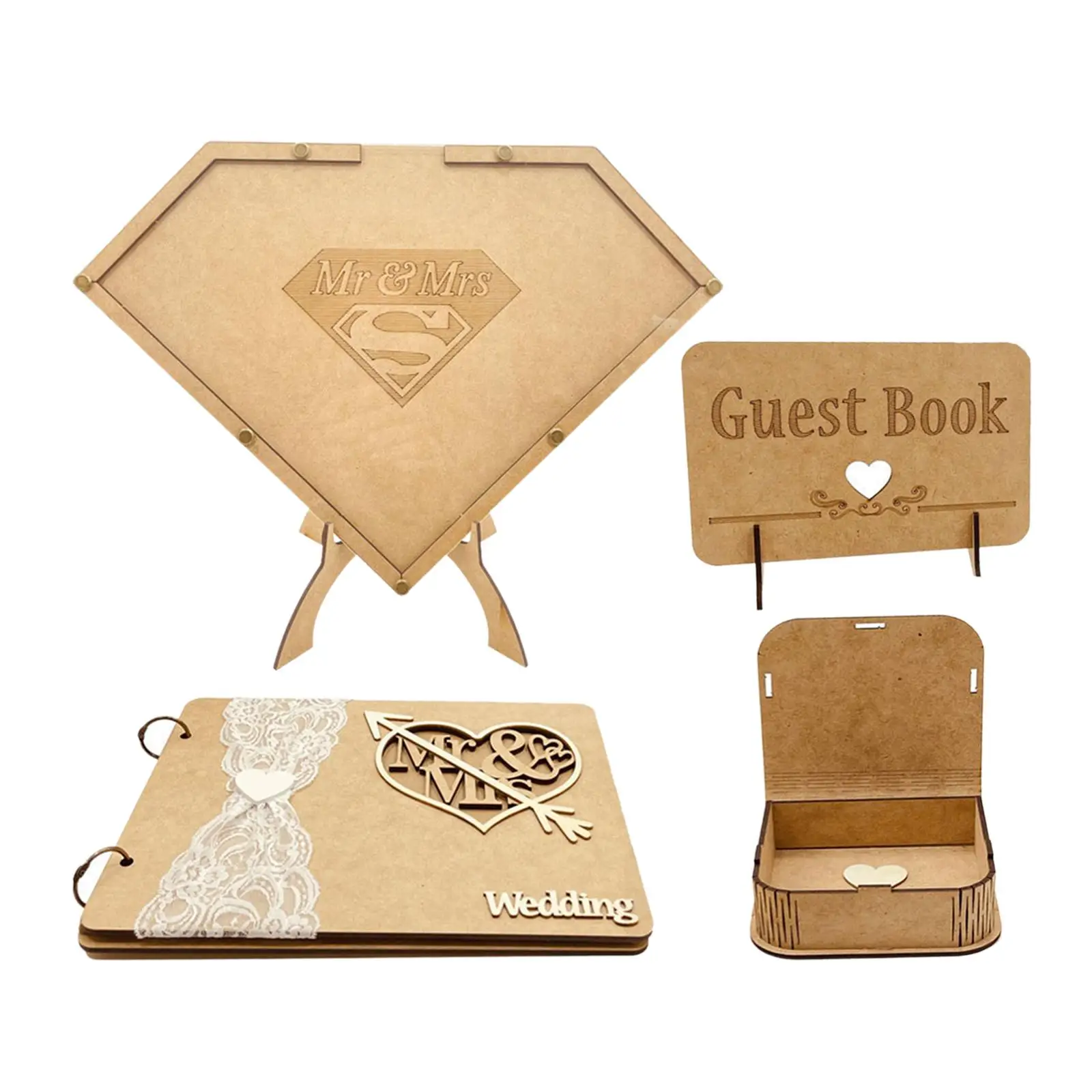 

4 шт., 3D свадебные знаки для гостей, в деревянной рамке