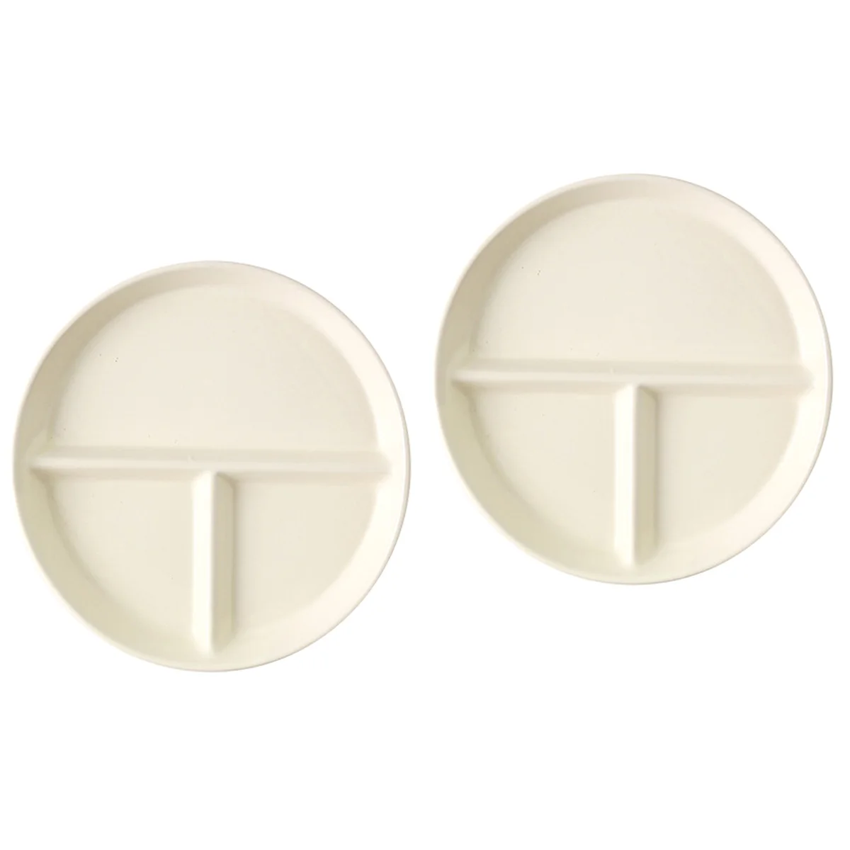 

2pcs Ceramic Divided Plate Adult Diet Plate Ceramic Plate Household Tableware Dessert Plate