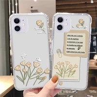 flower clear case for iphone 13 pro max case soft silicon funda iphone 11 12 pro max xs xr x 7 8 plus se 2022 6 6s 13 mini cover