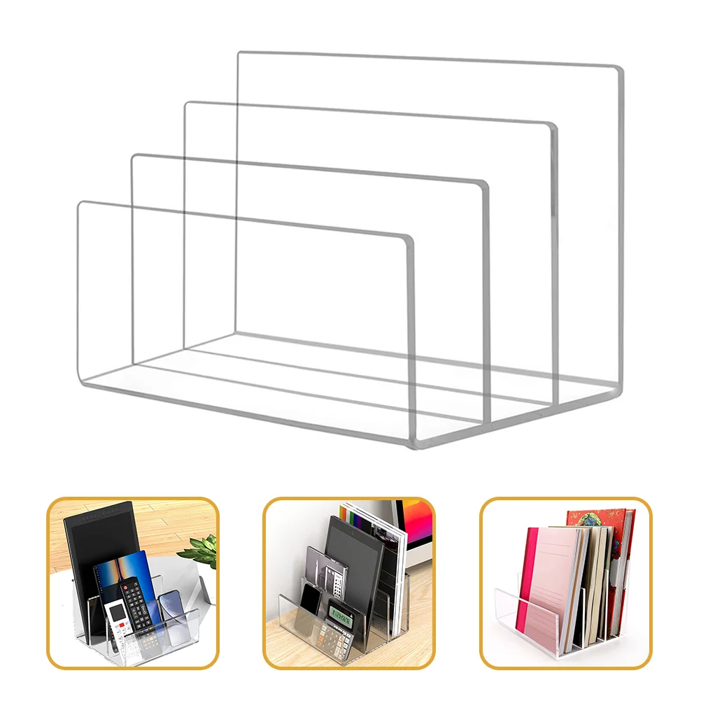 

Bookshelf File Folder Organizer Desktop Mail Holder Acrylic Organizers Makeup Tray