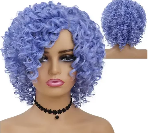 Короткий афро-кудрявый вьющийся парик синтетические коричневые светлые парики с