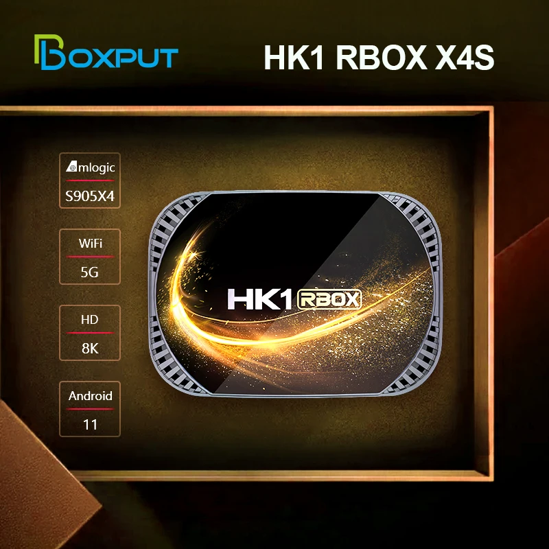 

HK1 RBOX X4S Smart TV Box 2.4G/5G WIFI 4K Amlogic S905X4 Android 11 Media Player Set Top Box 4GB 32GB 64GB tvbox 2022