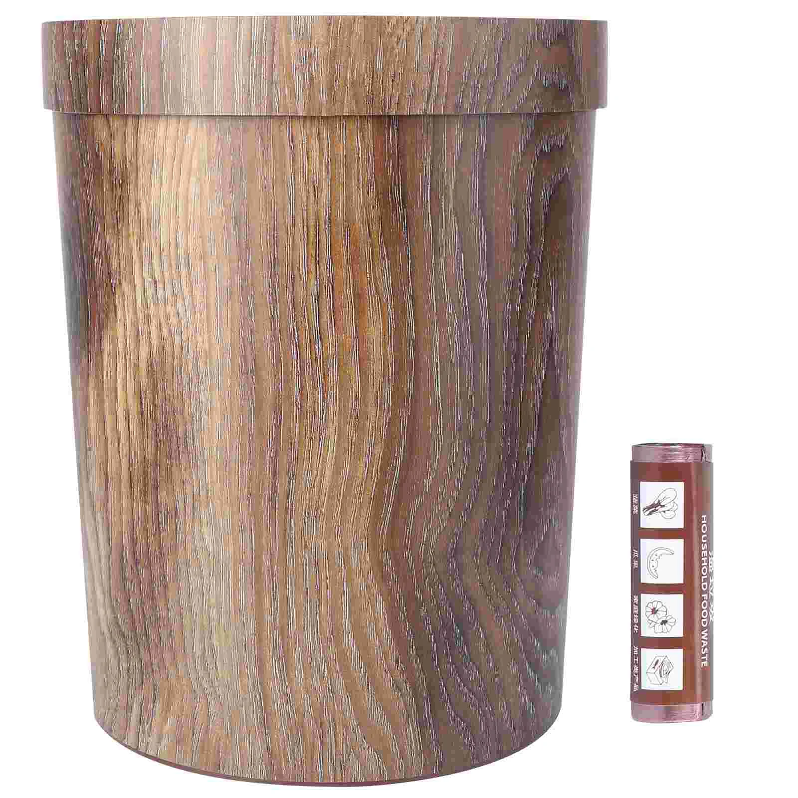 

Trash Can Garbage Bin Waste Basket Kitchen Wood Bins Wooden Wastebasket Paper Cans Farmhousecontainer Recycling Office Rustic