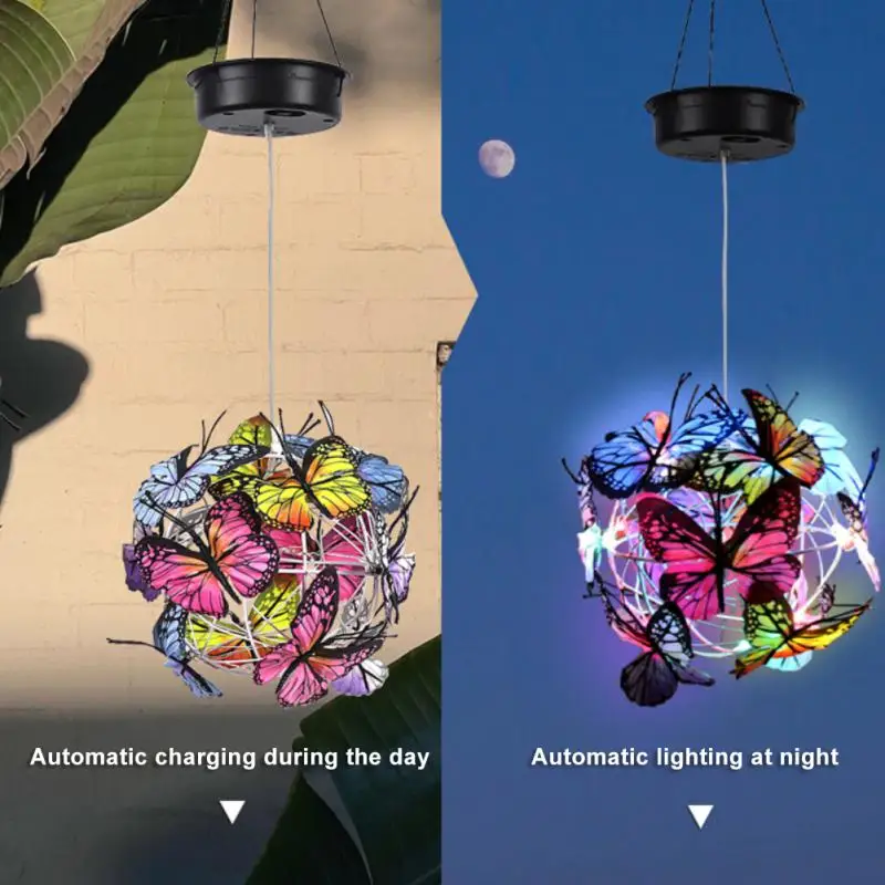 

Compression-resistant Outdoor Butterfly Lights Fadeless Beautiful Butterfly Lamp 2v Lawn Patio Decoration Solar Lamp Waterproof