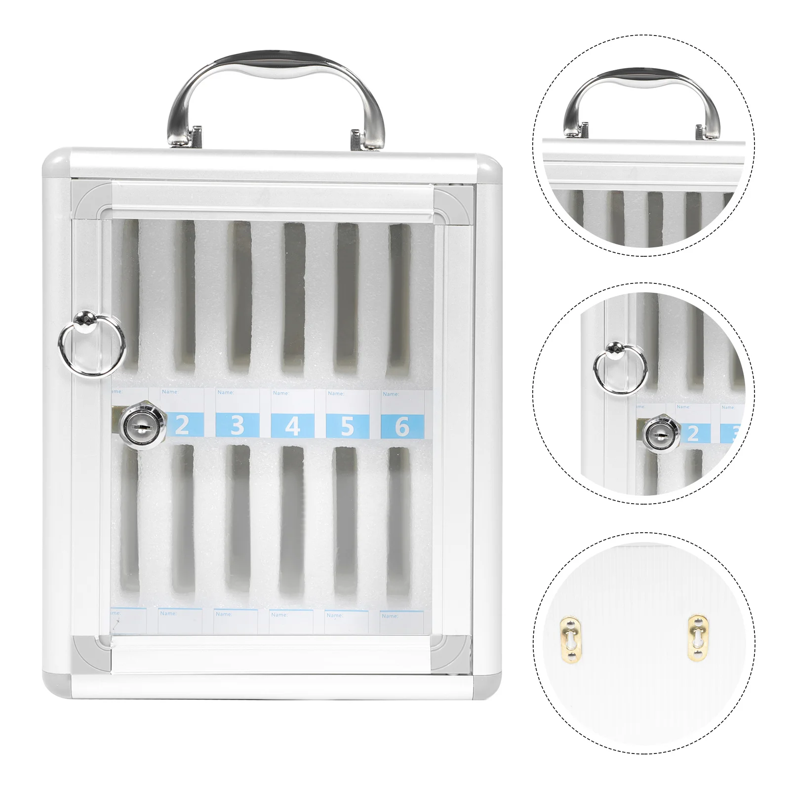 

1Pc Clear Cell Phones Storage Cabinet Pocket Chart Storage Box Locker Box with Handle