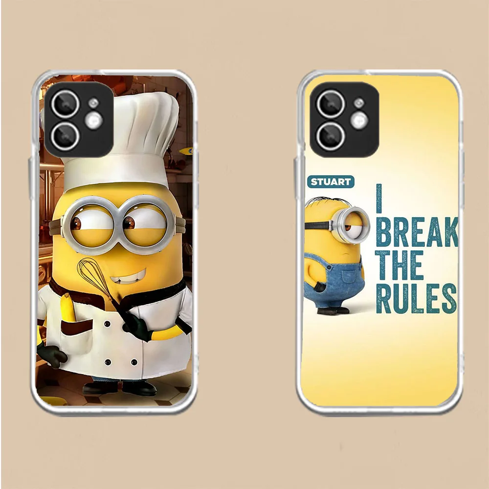 Прозрачный силиконовый чехол WE-24 Minions для iPhone XS SE 14 15 16 Plus Pro Max