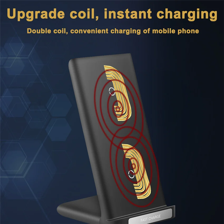 30W Qi Dual Coil Wireless Charger For iPhone 13 12 11 X 10 Plus Phone Fast Pad Dock Station Samsung S8 S9 S9+ Note 8 |