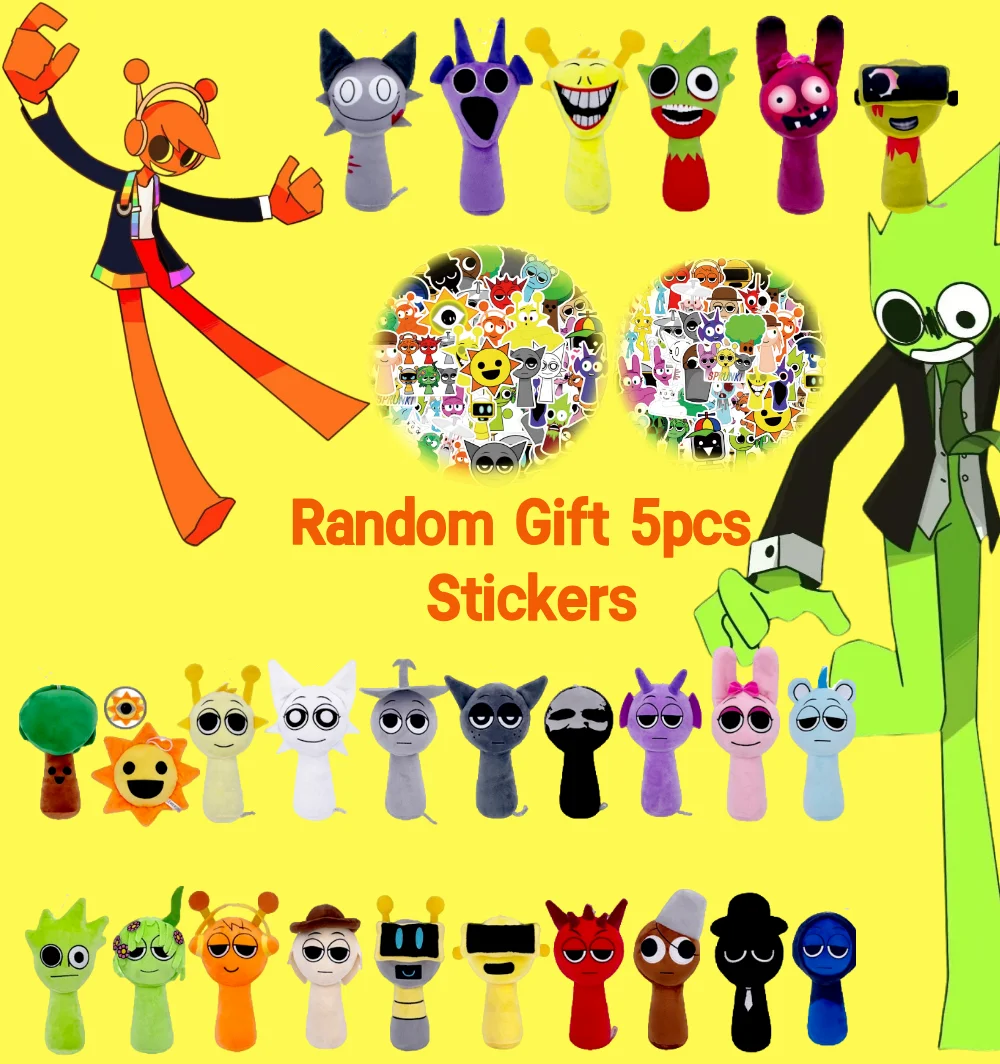 Плюшевые игрушки Sprunki Incredibox плюшевая кукла игра мультяшная подушка детские