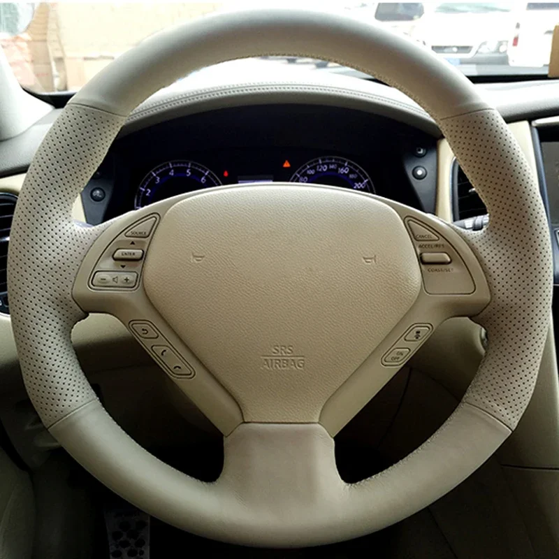 

Оплетка для руля Крышка для Infiniti QX50 G25 G35 G37 EX25 EX35 EX37 2008-2013 кожаный чехол для руля