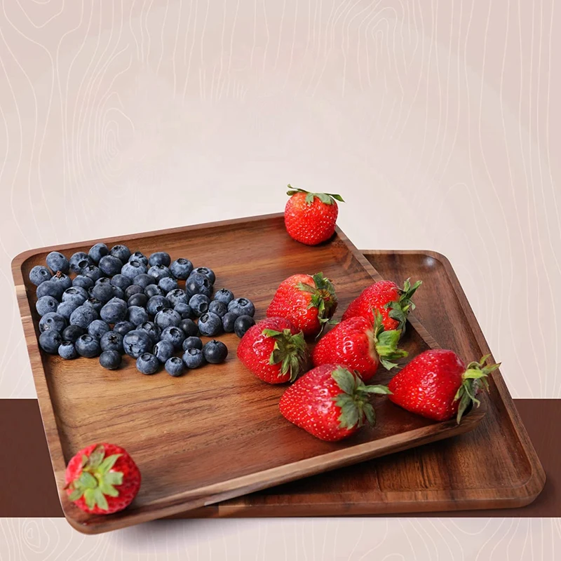 2 упаковки деревянных квадратных обеденных тарелок 7 8 дюйма квадратная