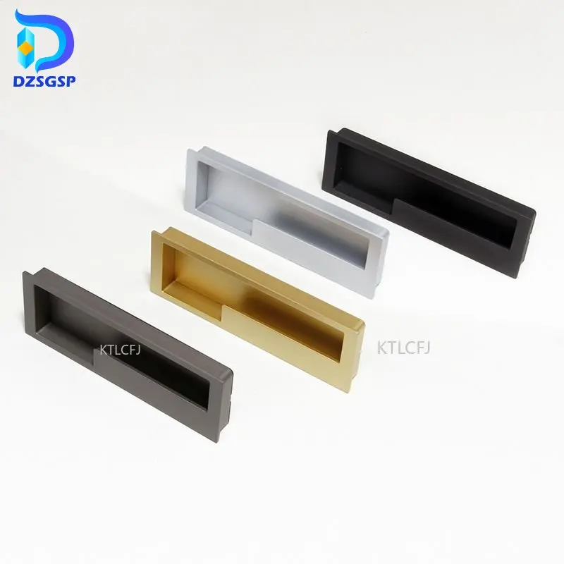 Купи Zinc Alloy Rectangle Recessed Flat Furniture Cabinet Cupboard Finger Pull Sanding Silver Gold Grey Matte Black за 410 рублей в магазине AliExpress