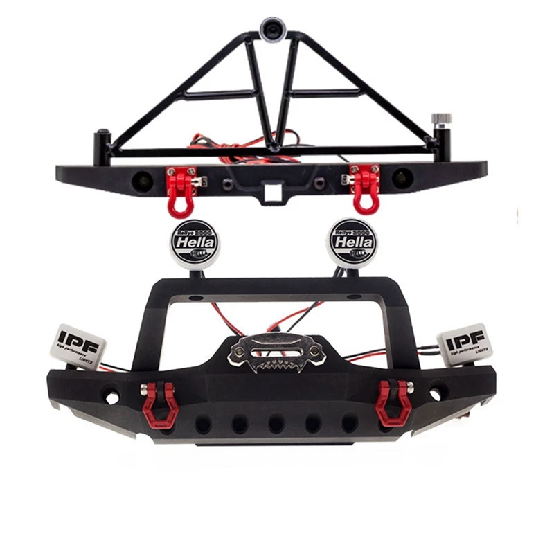 

CNC Aluminum Alloy Front And Rear Bumper For 1/10 RC Crawler Traxxas TRX4 Defender Axial SCX10 II Iii 90046 90047