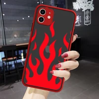 fashion red flames phone case for iphone 11 12 13 pro max cases se20 xr x xs 7 6 6s 8 plus case shockproof silicone cover fundas