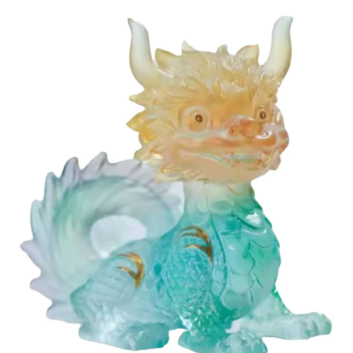 Статуэтка с кристаллами дракона милая Фантастическая детская резьба цветной