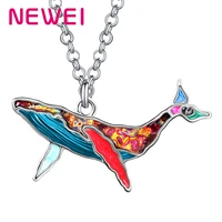 newei enamel alloy floral cute ocean whale necklace fish pendant gifts fashion jewelry for women girls teens charms accessories