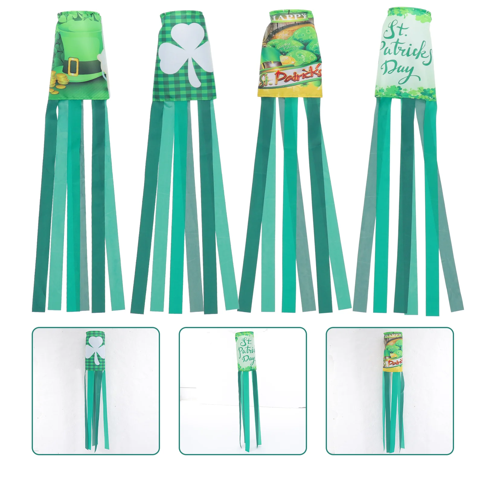 

Windsock Patrick Windsocks S Flag Hanging St Day Decorgreen Outdoor Festive Leprechaun Hat Lrishparty Decoration Backyard