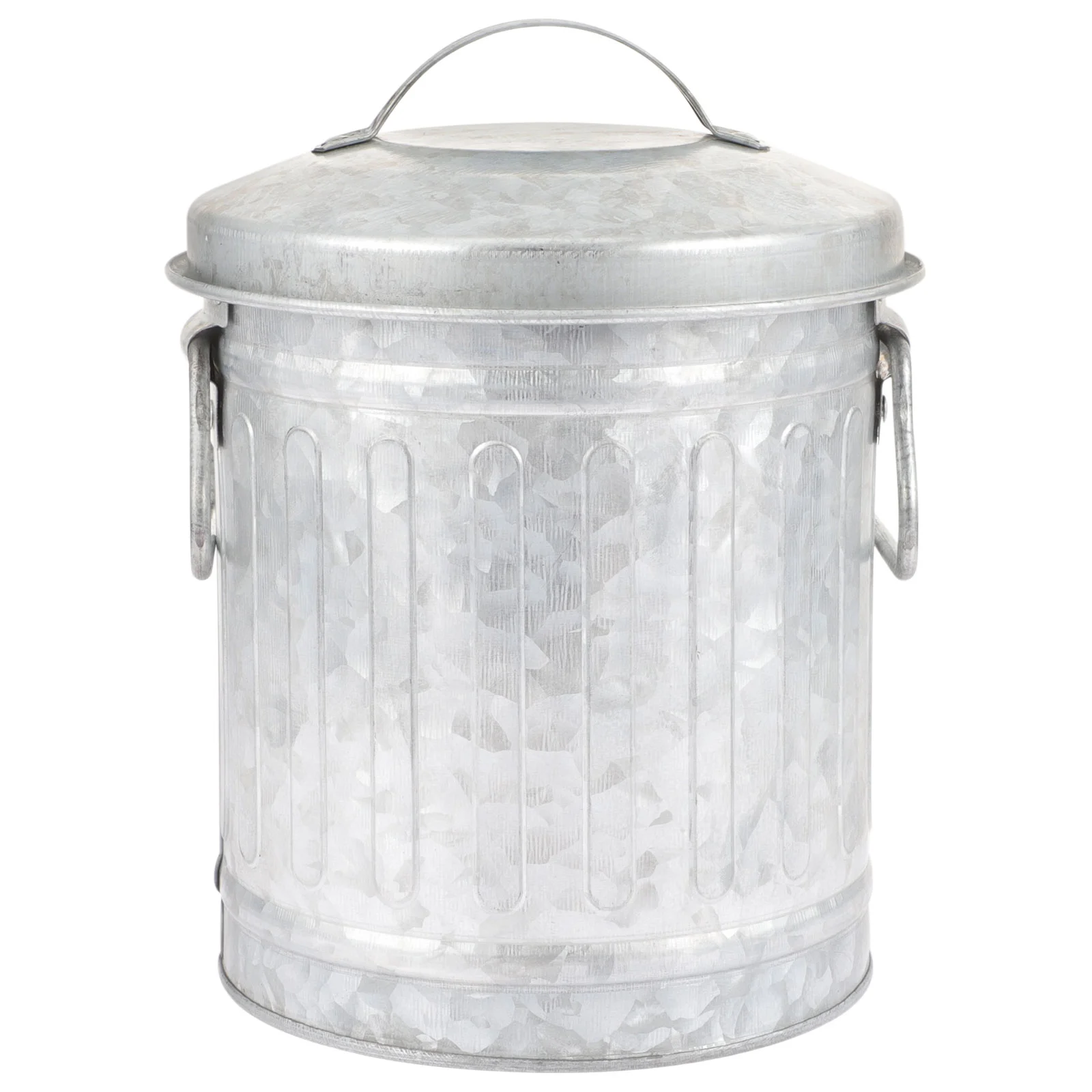 

Tin Flower Bucket Shaped Wastebasket Creative Garbage Can Rubbish Bin Bedroom Small Bedside Trash Galvanized